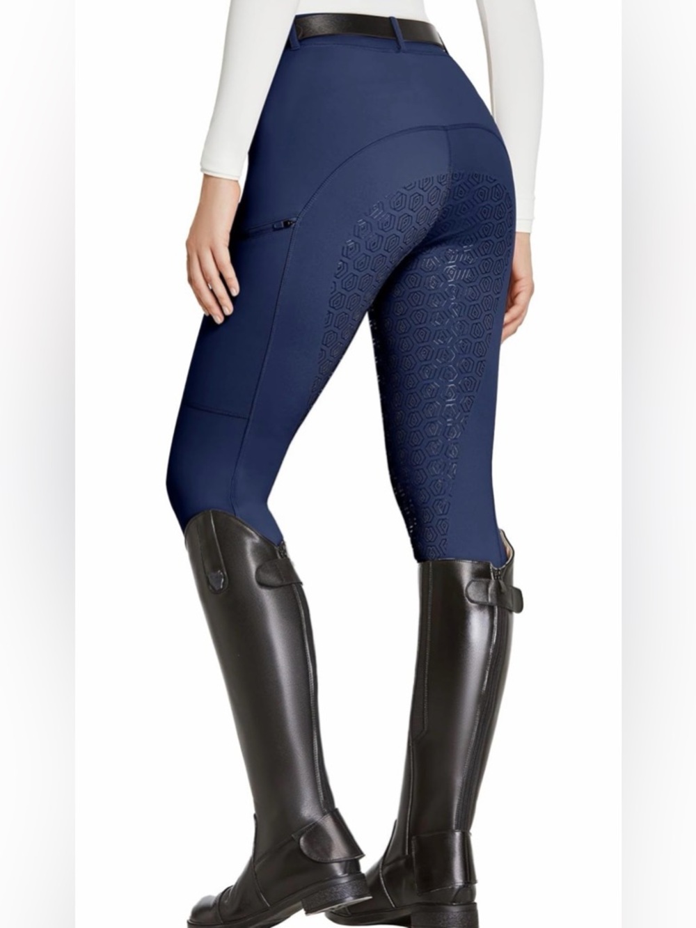 FitsT4 Full Seat Silicone-Grip Horse Riding Tights Royal Blue Size Large